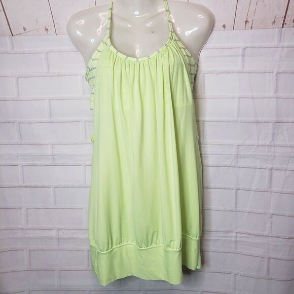 Lululemon Neon Green Combo Athletic Top womens S small Racerback Tank - Picture 2 of 4